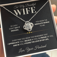 Load image into Gallery viewer, Gift For Wife " You Mean The Absolute World To Me" Infinity Knot Necklace - Bard Jewelry

