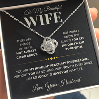 Load image into Gallery viewer, Gift For Wife "My Home, My Peace, My Forever Love" Infinity Knot Necklace - Bard Jewelry
