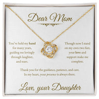 Load image into Gallery viewer, For My Mom - You Held My Hand - Love Knot Necklace (Yellow &amp; White Gold Variants) - Bard Jewelry
