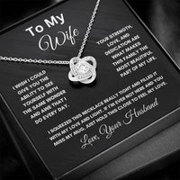 Load image into Gallery viewer, To My Wife - I Miss Your Mug - Love Knot Necklace (Yellow &amp; White Gold Variants) - Bard Jewelry
