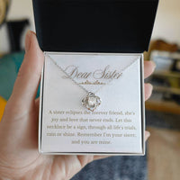 Load image into Gallery viewer, For Sister - Remember I am your Sister - Love Knot Necklace - Bard Jewelry
