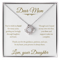 Load image into Gallery viewer, For My Mom - You Held My Hand - Love Knot Necklace (Yellow &amp; White Gold Variants) - Bard Jewelry
