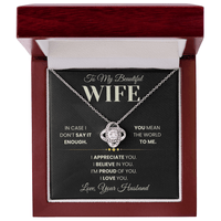 Load image into Gallery viewer, Gift For Wife " You Mean The World To Me" Infinity Knot Necklace - Bard Jewelry
