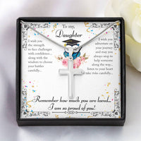 Load image into Gallery viewer, For My Daughter - Wisdom to Choose Your Battles - Stainless Cross Necklace - Bard Jewelry
