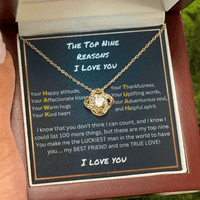 Load image into Gallery viewer, Top Nine Reasons I Love You - Loveknot Necklace - Bard Jewelry
