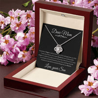Load image into Gallery viewer, To My Mom - Thank you from the Bottom of my Heart - Love Knot Necklace (Yellow &amp; White Gold Variants) - Bard Jewelry
