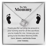Load image into Gallery viewer, Gift For Expecting Mother - Thank you for Carrying me - Infinity Knot Necklace - Bard Jewelry
