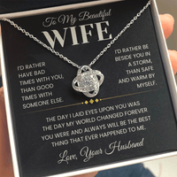Load image into Gallery viewer, Gift For Wife "Best Thing that Ever Happened to Me" Infinity Knot Necklace - Bard Jewelry
