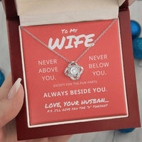Load image into Gallery viewer, Gift For Wife - Always Beside You (P.S. The ‘D' Tonight) - Love Knot Necklace - Bard Jewelry
