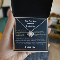 Load image into Gallery viewer, Top Nine Reasons I Love You - Loveknot Necklace - Bard Jewelry
